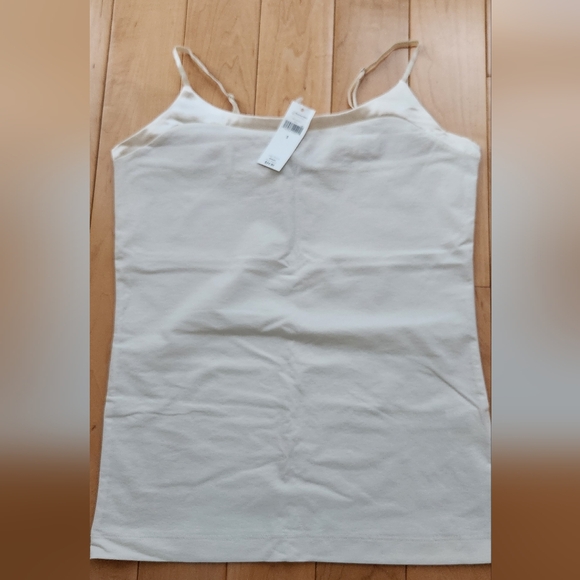 BANANA REPUBLIC white tank top with satin details in size S - Picture 1 of 4
